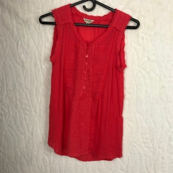 LUCKY Brand - Red Sleeveless button Up Shirt Size XS - Picture 1 of 4